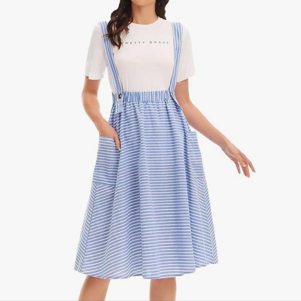 Blue Striped  Dress Jumper